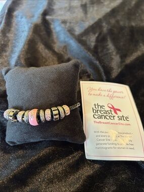 Breast Cancer Site Pink Awareness Beaded Bracelet